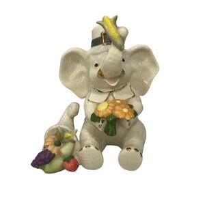 Lenox "Pachyderm Pilgrim" Elephant Figurine Ivory Fine China 24k Gold Accents